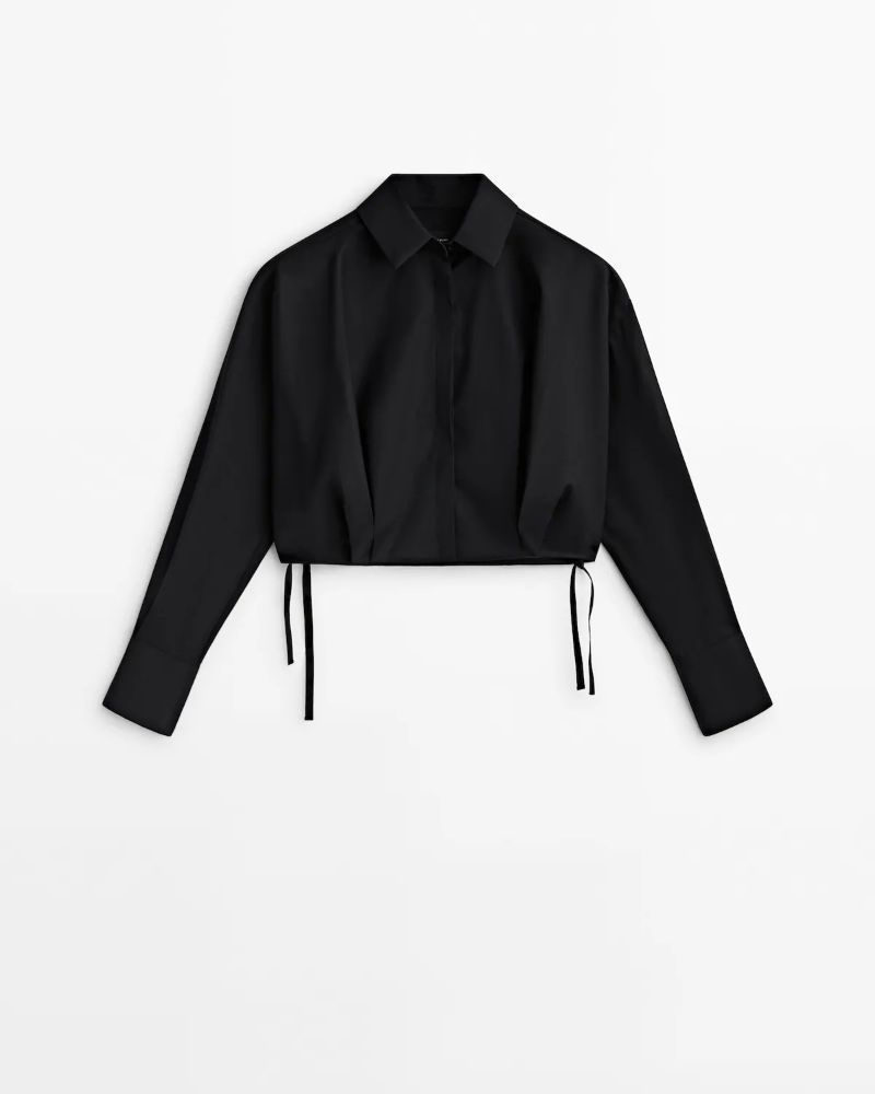 Camisa crop Massimo Dutti