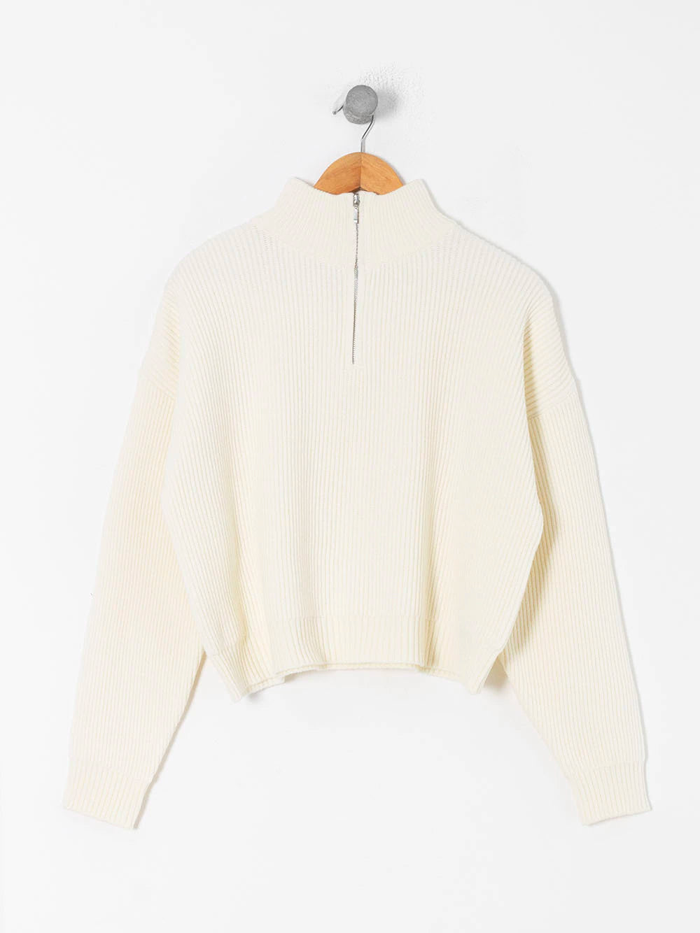 Sweater cierre - manteca