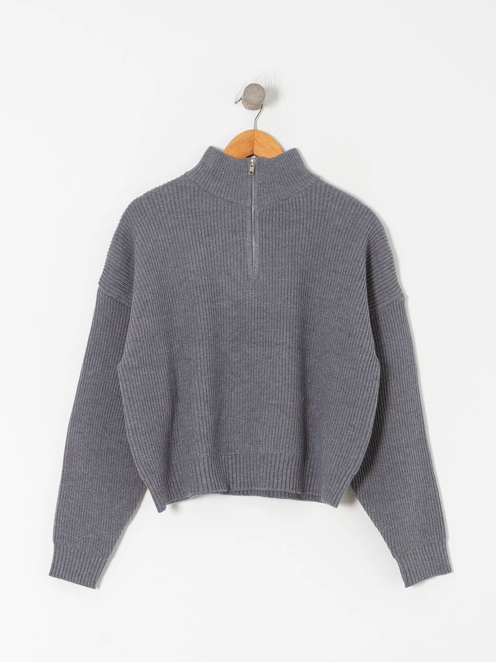 Sweater cierre - gris